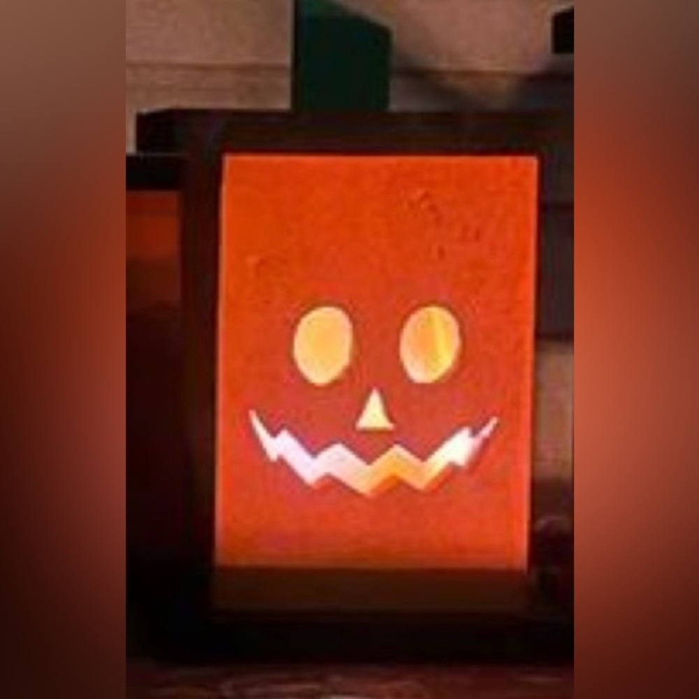 Orange pumpkin wooden lantern boxes